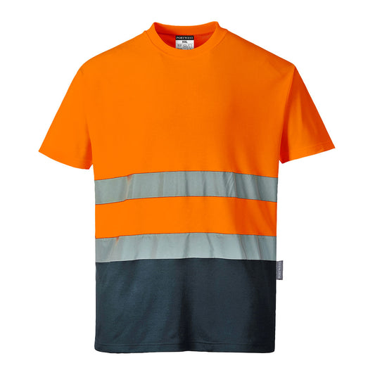 Hi-Vis Cotton Comfort Contrast T-Shirt S/S, Morgans PW