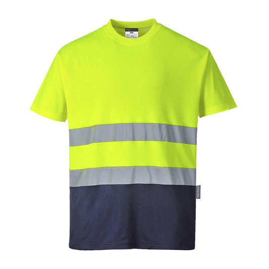 Hi-Vis Cotton Comfort Contrast T-Shirt S/S, Morgans PW