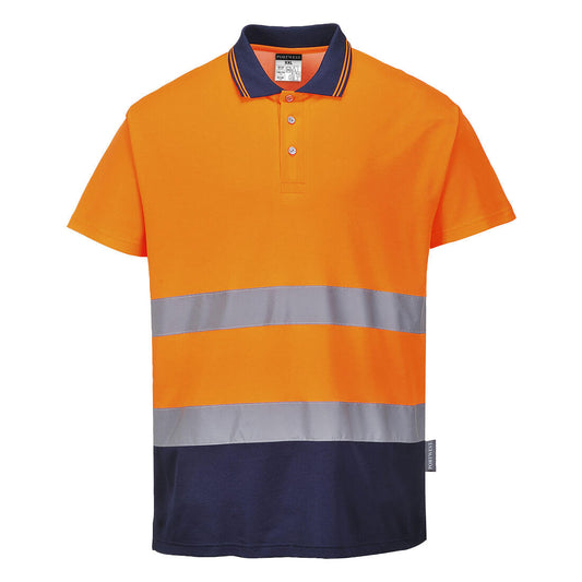 Hi-Vis Cotton Comfort Contrast Polo Shirt S/S, Morgans PW