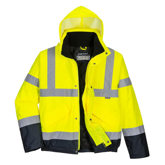 Hi-Vis Contrast Winter Bomber Jacket, Morgans PW