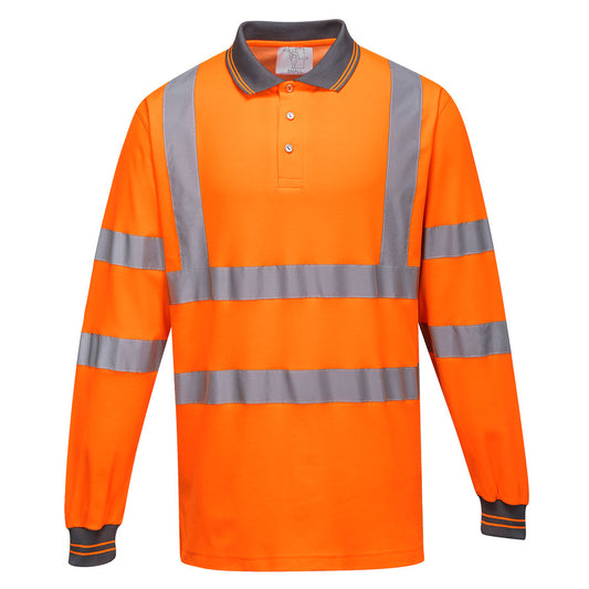 Hi-Vis Cotton Comfort Polo Shirt L/S, Morgans PW