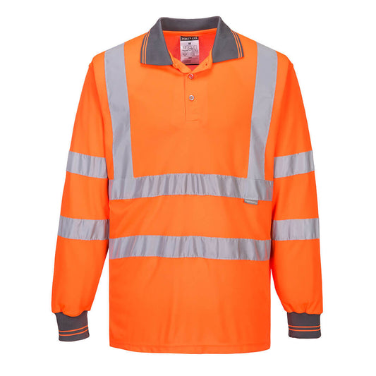 Hi-Vis Polo Shirt L/S, Morgans PW