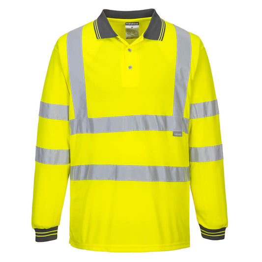 Hi-Vis Polo Shirt L/S, Morgans PW