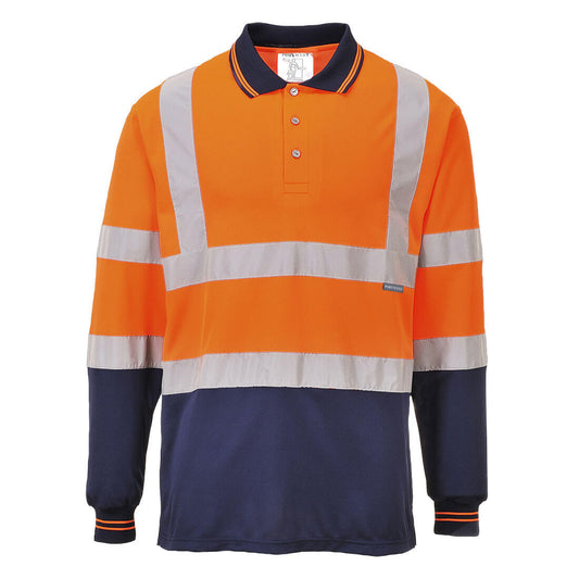 Hi-Vis Contrast Polo Shirt L/S, Morgans PW