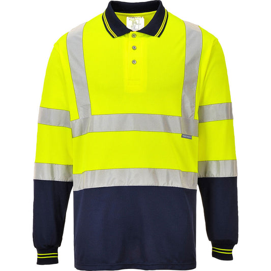 Hi-Vis Contrast Polo Shirt L/S, Morgans PW