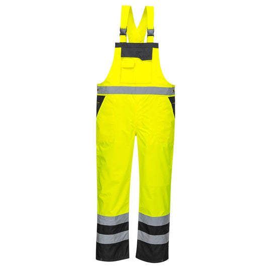 Hi-Vis Breathable Contrast Rain Bib and Brace, Morgans PW