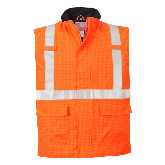 Bizflame Rain Hi-Vis Anti-static FR Bodywarmer, Morgans PW