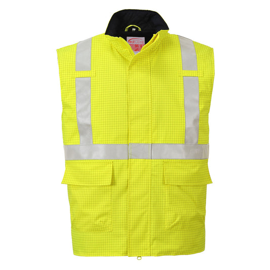 Bizflame Rain Hi-Vis Anti-static FR Bodywarmer, Morgans PW