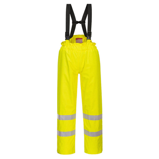 Bizflame Rain Lined Hi-Vis Antistatic FR Trousers, Morgans PW