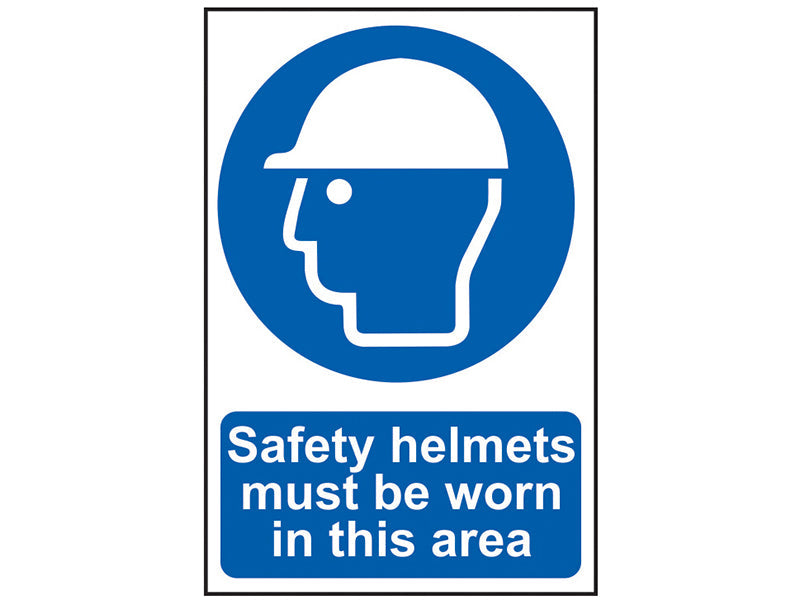 Safety Helmets Must Be Worn In This Area - PVC 200 x 300mm, Scan