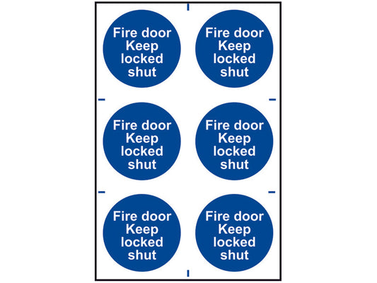 Fire Door Keep Locked Shut - PVC 200 x 300mm, Scan