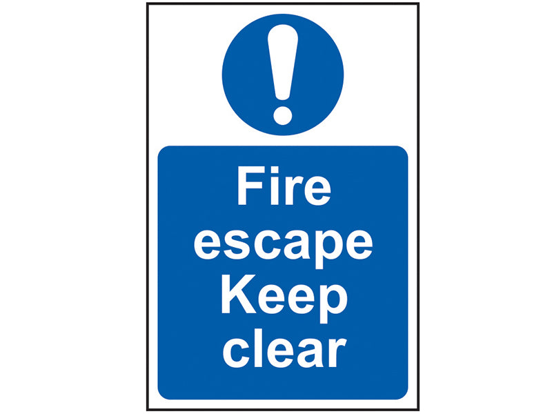 Fire Escape Keep Clear - PVC 200 x 300mm, Scan