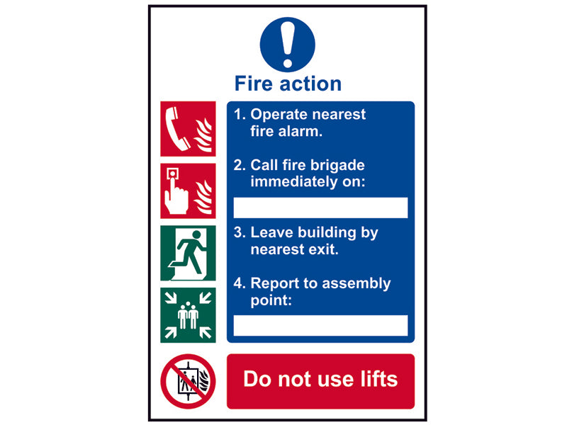 Fire Action Procedure - PVC 200 x 300mm, Scan