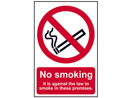 No Smoking It Is Against The Law To Smoke In These Premises - PVC 200 x 300mm, Scan