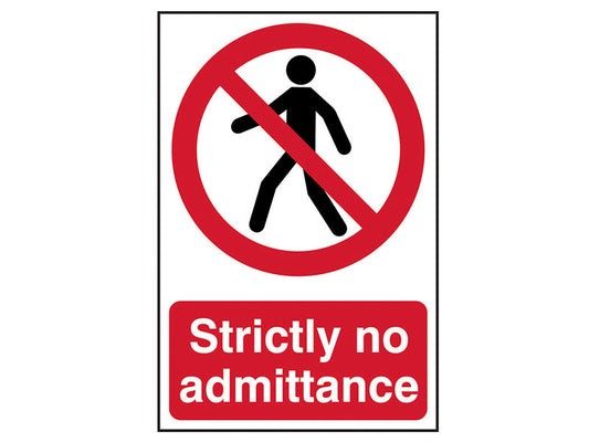 Strictly No Admittance - PVC 200 x 300mm, Scan