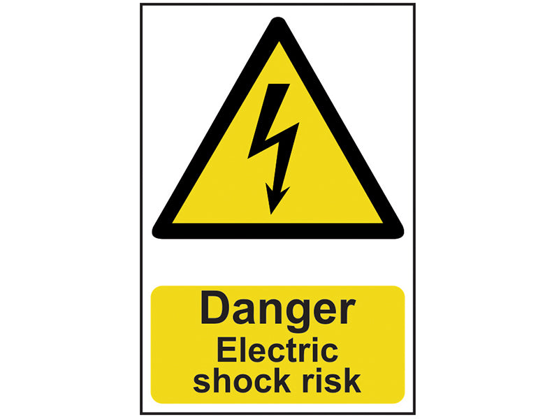 Danger Electric Shock Risk - PVC 200 x 300mm, Scan