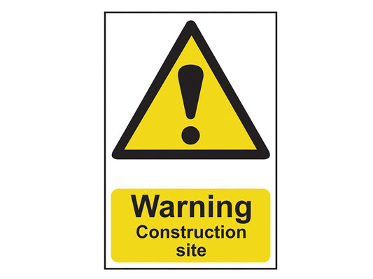 Warning Construction Site - PVC 200 x 300mm, Scan