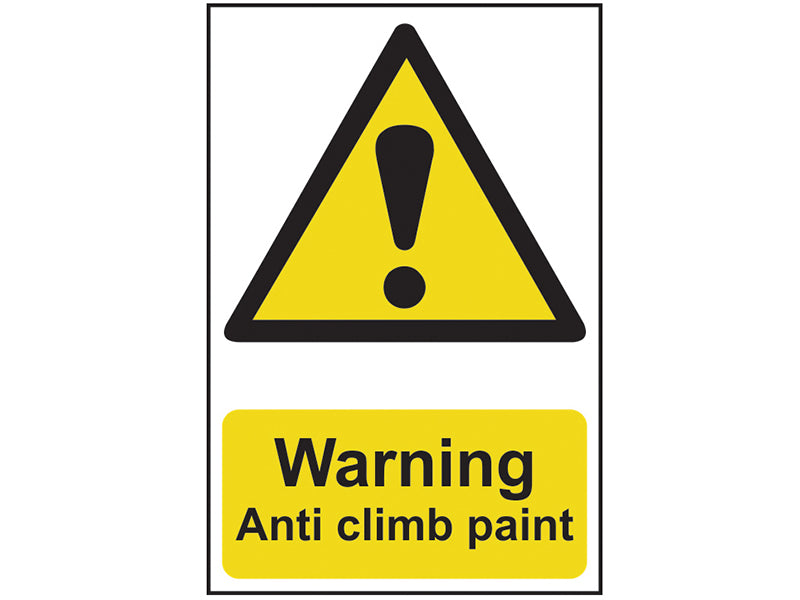 Warning Anti Climb Paint - PVC 200 x 300mm, Scan