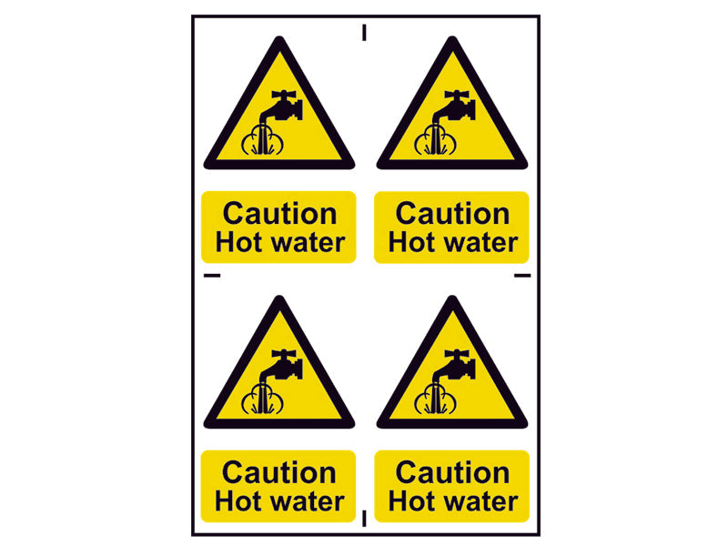 Caution Hot Water - PVC 200 x 300mm, Scan