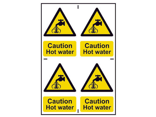 Caution Hot Water - PVC 200 x 300mm, Scan