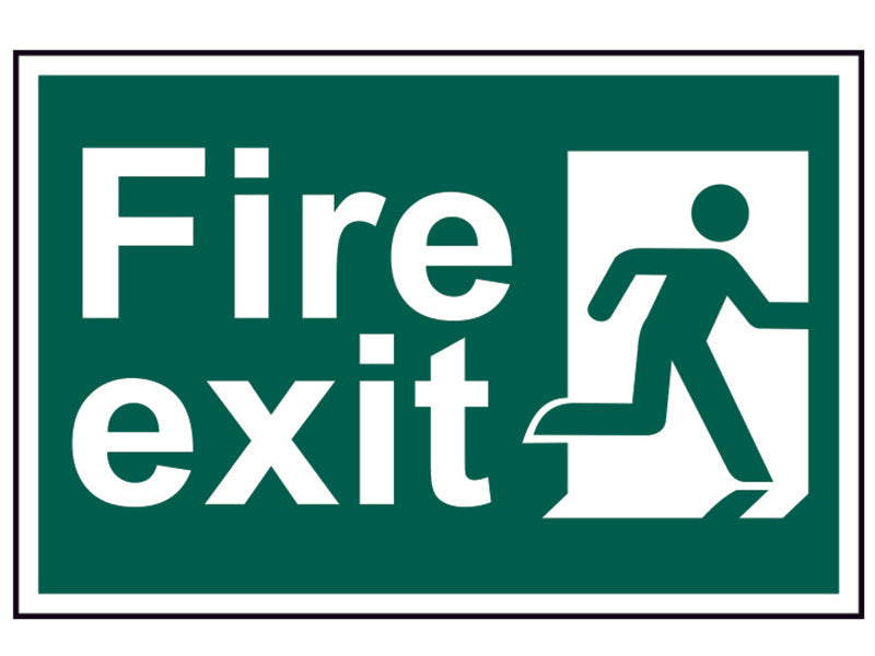 Fire Exit Man Running Right - PVC 300 x 200mm, Scan