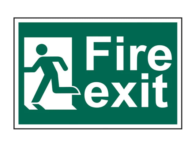 Fire Exit Man Running Left - PVC Sign 300 x 200mm, Scan