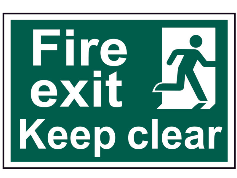 Fire Exit Keep Clear - PVC 300 x 200mm, Scan