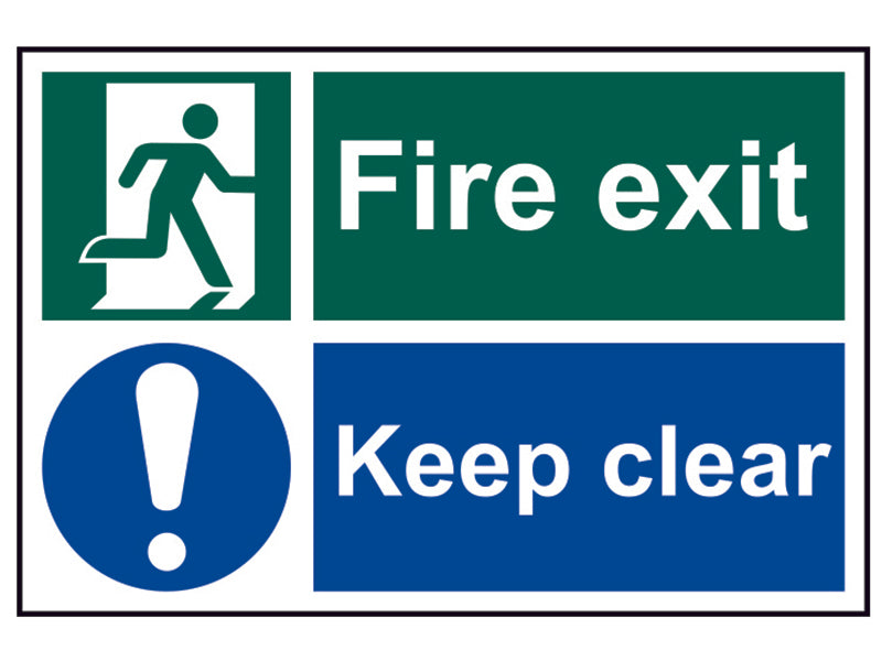 Fire Exit Keep Clear - PVC 300 x 200mm, Scan