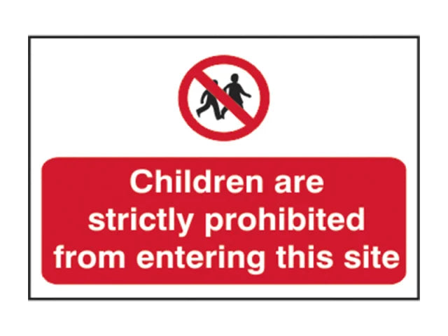 Children Prohibited From Entering Site - PVC Sign 600 x 400mm, Scan