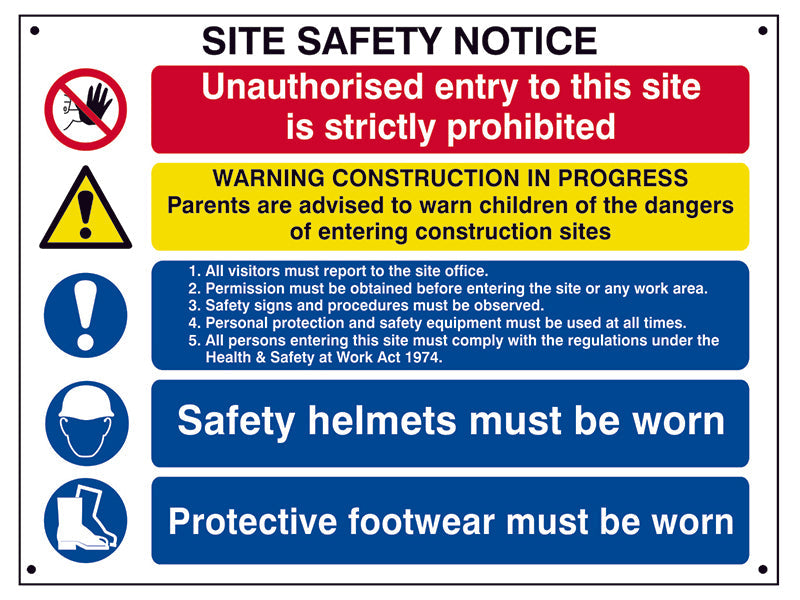 Composite Site Safety Notice - FMX 800 x 600mm, Scan