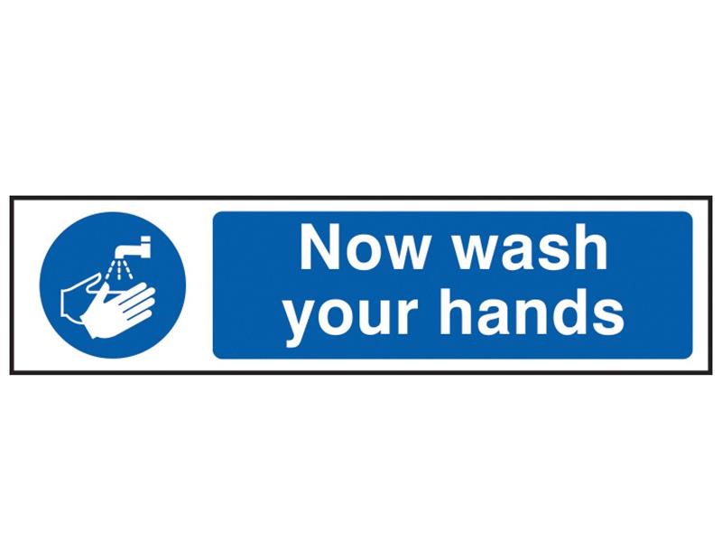 Now Wash Your Hands - PVC 200 x 50mm, Scan