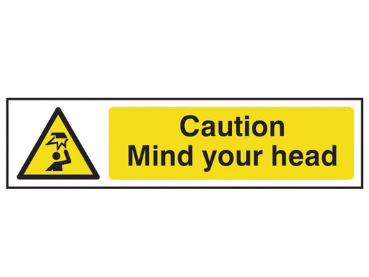 Caution Mind Your Head - PVC 200 x 50mm, Scan