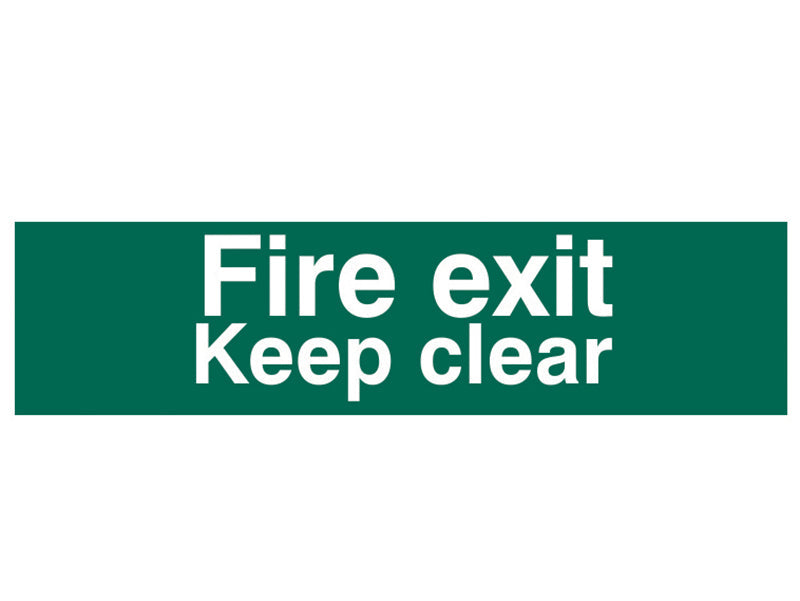 Fire Exit Keep Clear Text Only - PVC 200 x 50mm, Scan