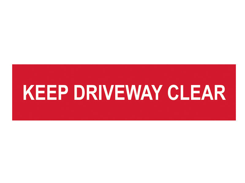 Keep Driveway Clear - PVC 200 x 50mm, Scan