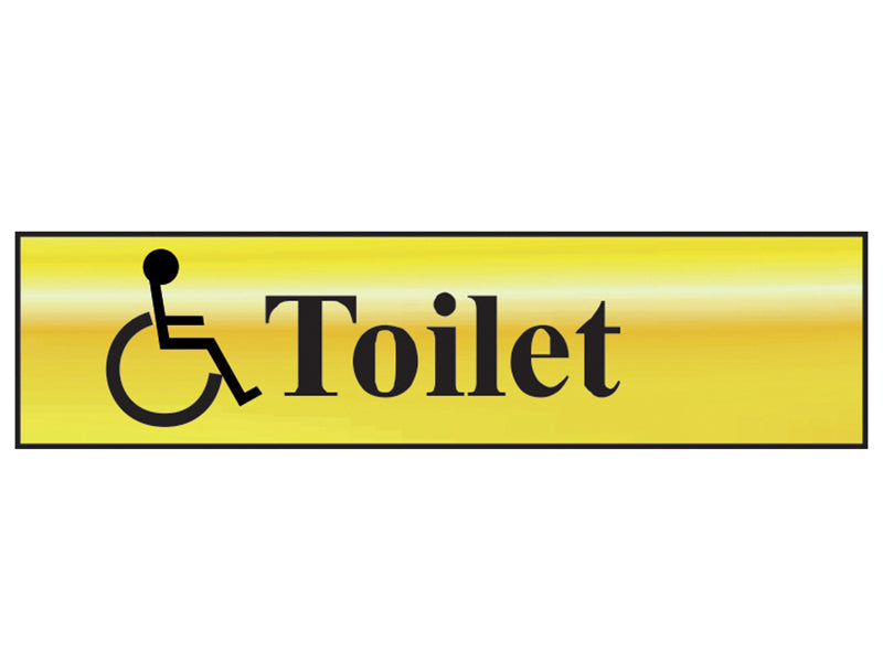 Disabled Toilet - Polished Brass Effect 200 x 50mm, Scan