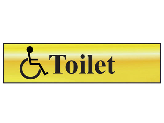 Disabled Toilet - Polished Brass Effect 200 x 50mm, Scan