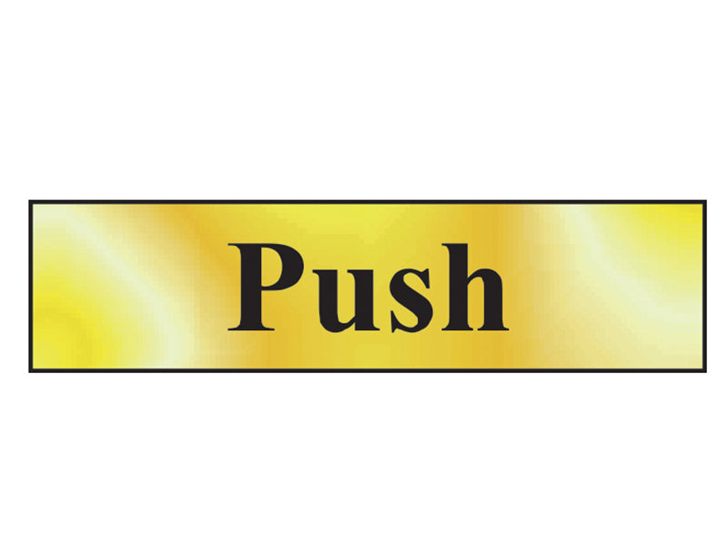 Push - Polished Brass Effect 200 x 50mm, Scan