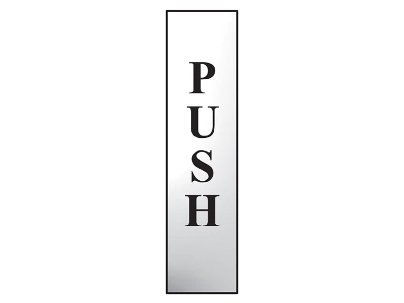 Push Vertical - Polished Chrome Effect 50 x 200mm, Scan