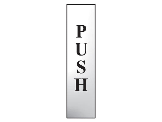 Push Vertical - Polished Chrome Effect 50 x 200mm, Scan