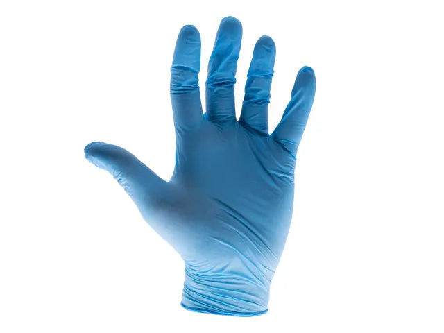 Blue Nitrile Disposable Gloves Medium (Box of 100), Scan