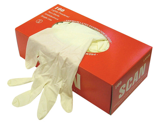 Latex Gloves - Large (Box 100), Scan