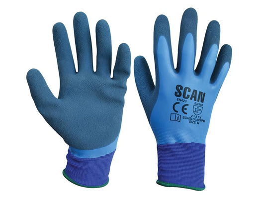 Waterproof Latex Gloves - M (Size 8), Scan