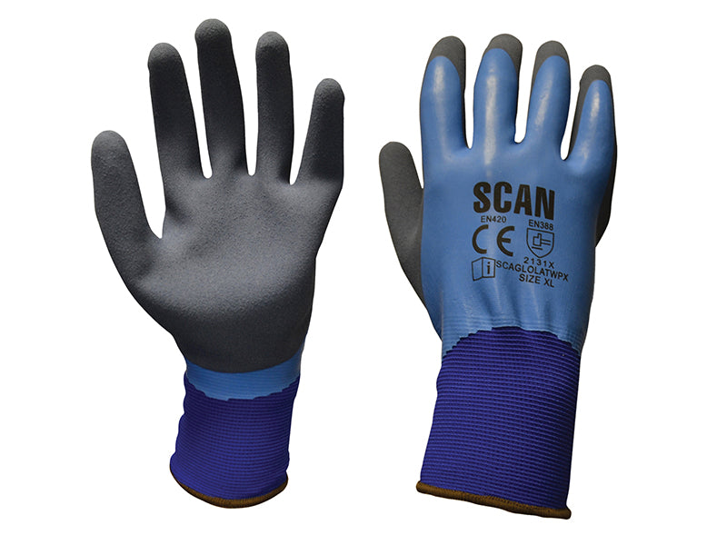 Waterproof Latex Gloves - XL (Size 10), Scan