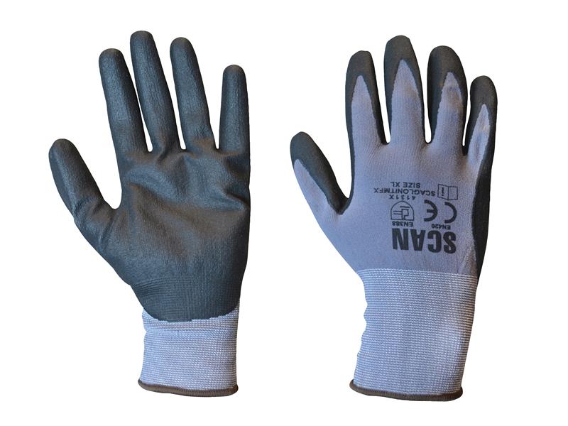 Breathable Microfoam Nitrile Gloves - M (Size 8), Scan