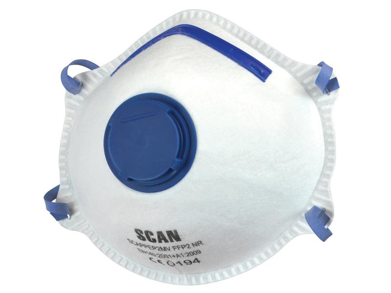 Moulded Disposable Mask Valved FFP2 Protection (Pack 3), Scan