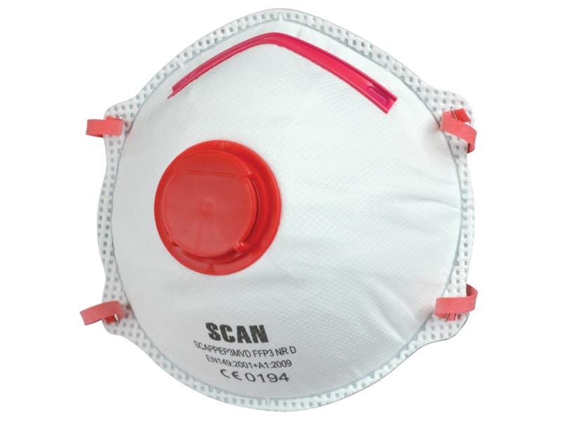 Moulded Disposable Valved Masks FFP3 (Pack 2), Scan