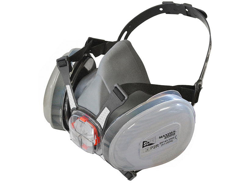 Twin Half Mask Respirator + P2 Dust Filter Cartridges, Scan