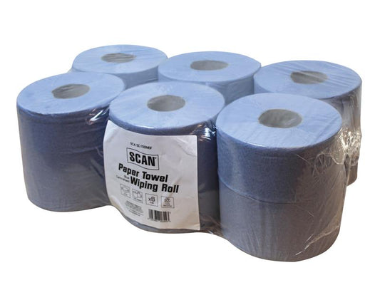 Paper Towel Wiping Roll 2-Ply 176mm x 150m (Pack 6), Scan