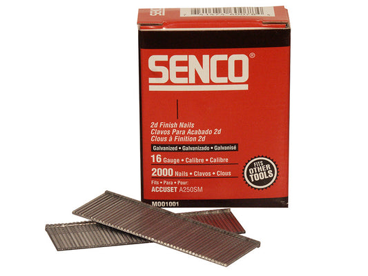 Straight Brad Nails Galvanised 16G x 32mm (Pack 2000), Senco