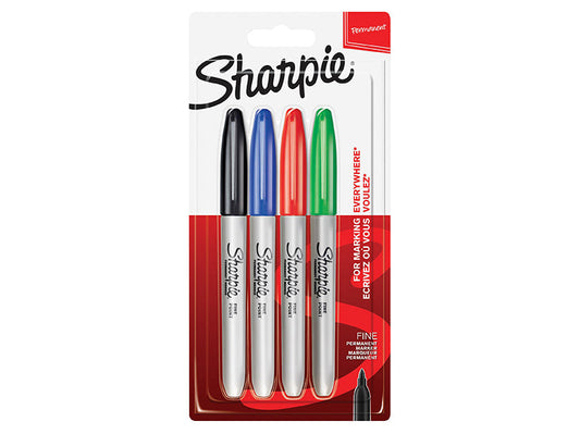 Fine Tip Permanent Marker Assorted (Pack 4), Sharpie®